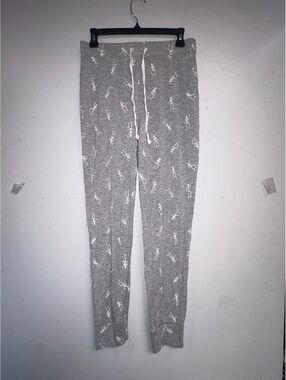 Spooky Night Gray Skeleton Print Lounge Pants Size Small